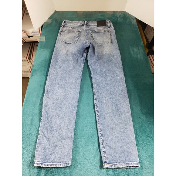 Express Jeans Size 30x32 Mens Blue Pants Denim Baggy Mid Rise Slim Straight - Picture 12 of 14